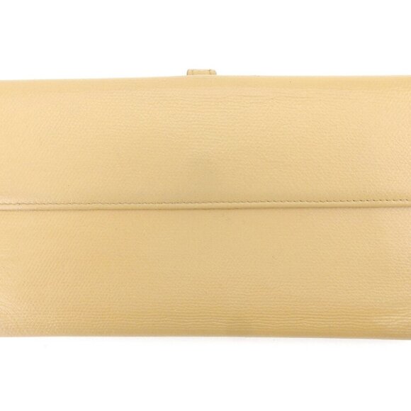 Chanel Purse Coco Button Beige Leather Authentic Used - Picture 1 of 8